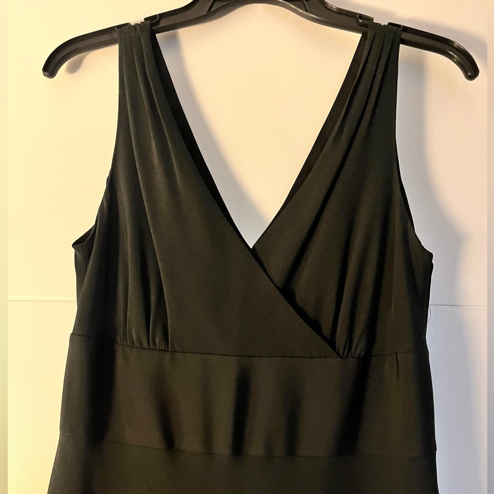 Black J. Crew V neck silk dress